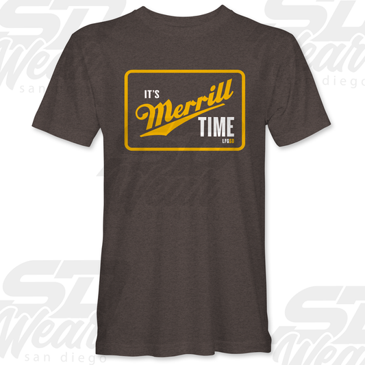 It's Merrill Time San Diego baseball tee front