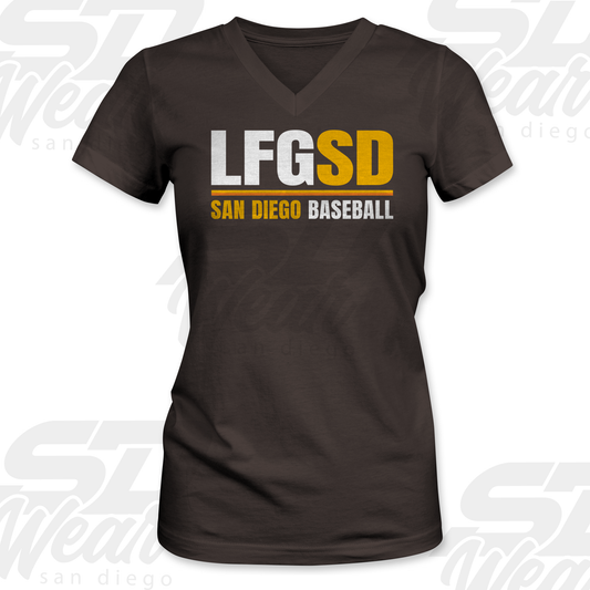 LFGSD San Diego Baseball Women's V-Neck